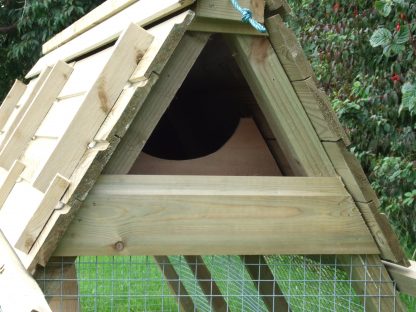 Nest box open for egg collection